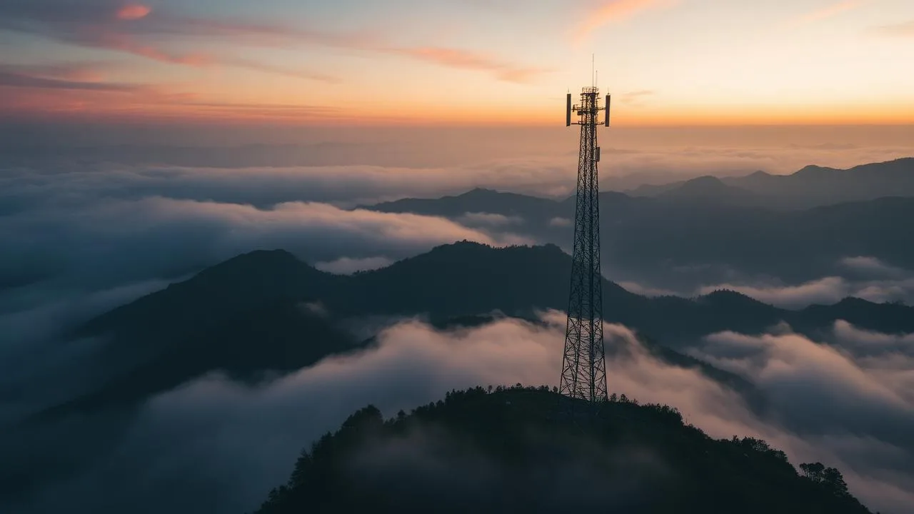 Tower sections to a ridgeline site, Far North — helicopter aerial crane lift at Lamb Range, west of Cairns, cairns far north, Queensland