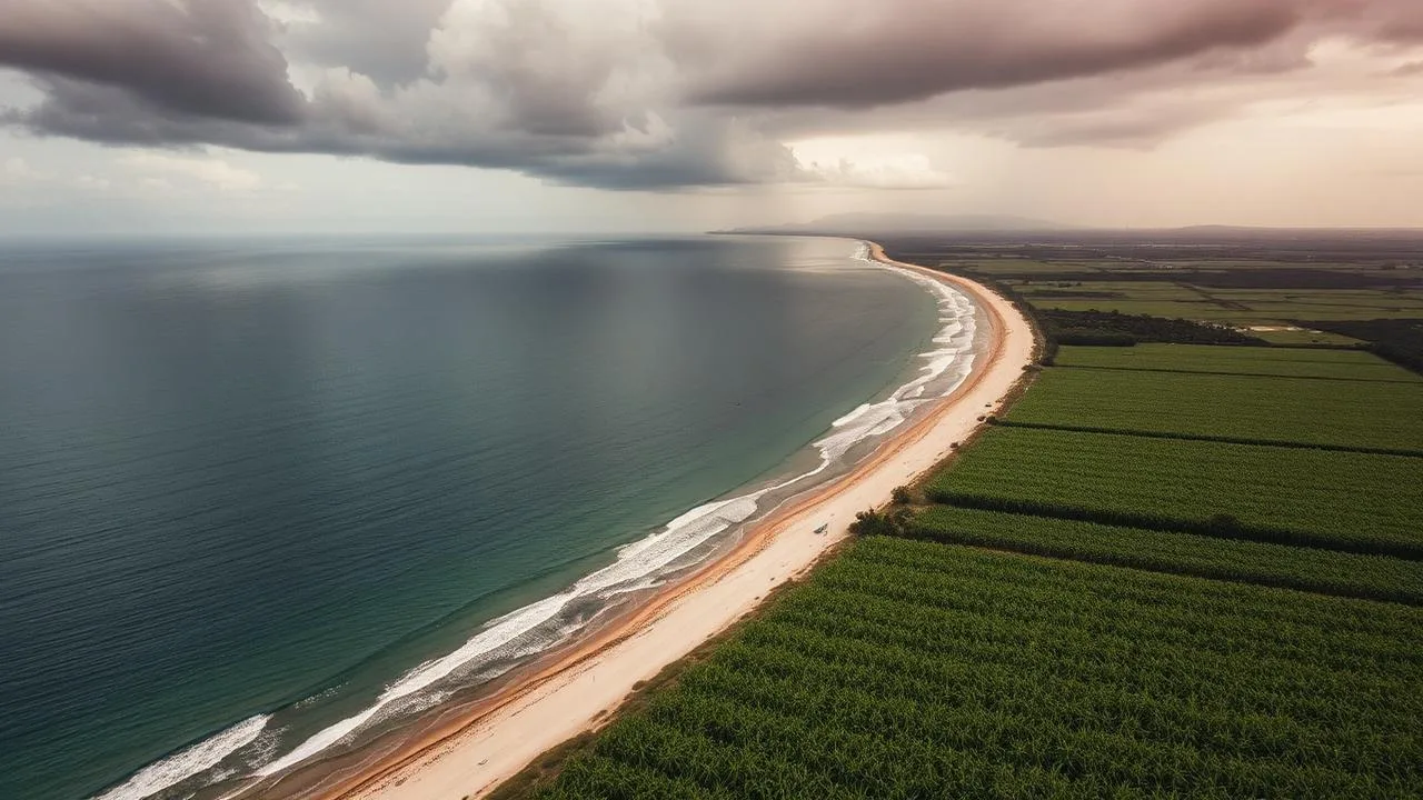 Aerial view of the Wide Bay region, Queensland